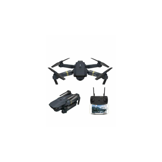 Micro Foldable Drone with 720P Adjustable Camera - Black